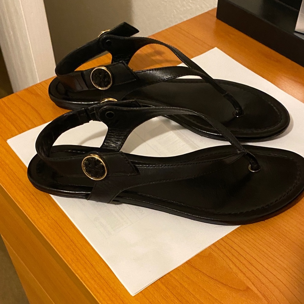 Tory Burch Black Leather Sandals